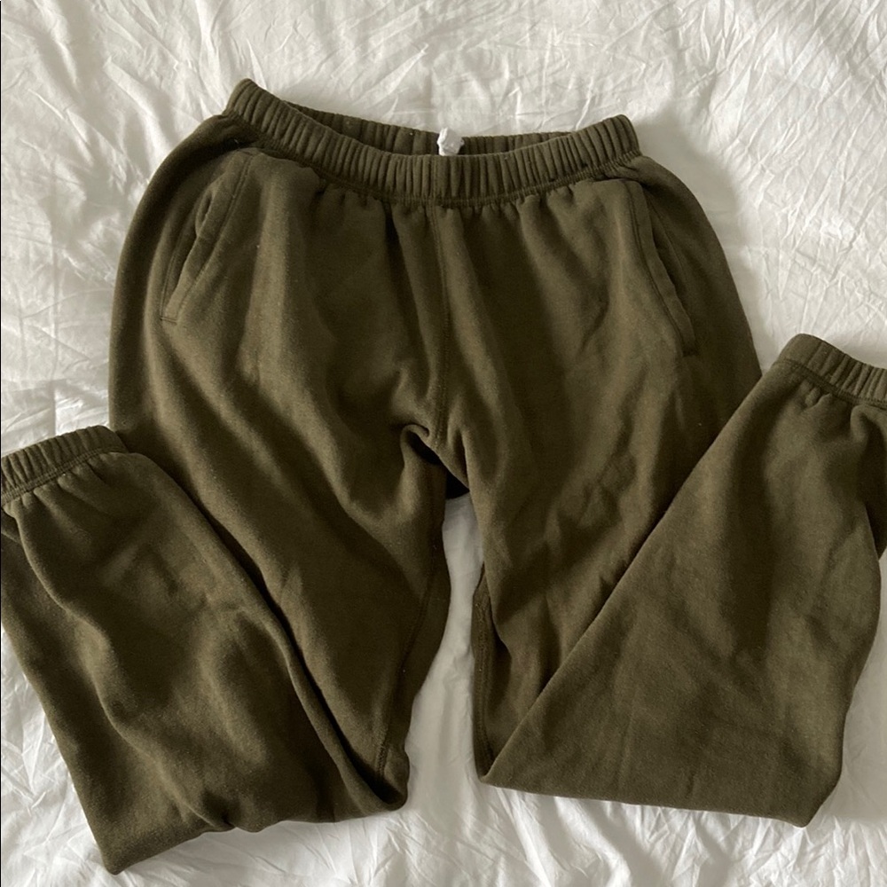 Streetwear Society Green Sweat Pants with Elastic Waistband